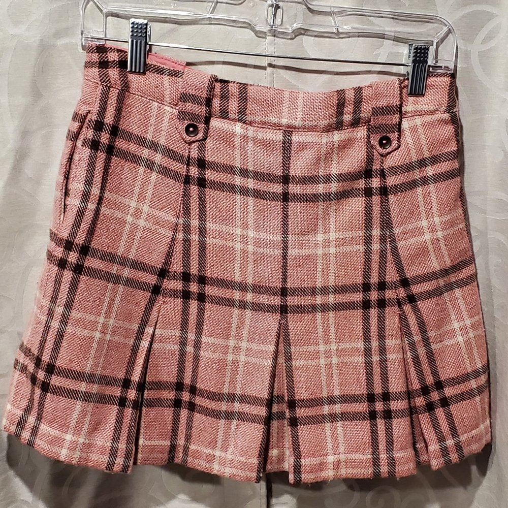 Pink Plaid Miniskirt